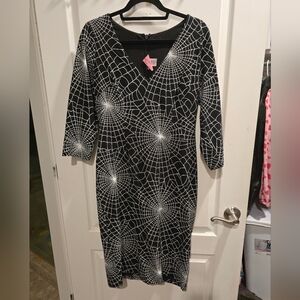 Black and White Spiderweb Dress